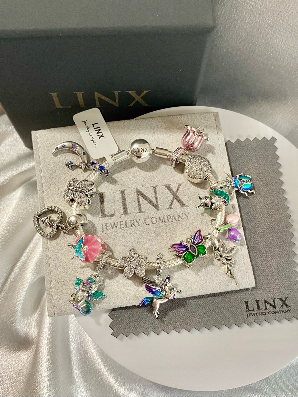Linx Snake Chain Bracelet with Whimsical Themed Charms